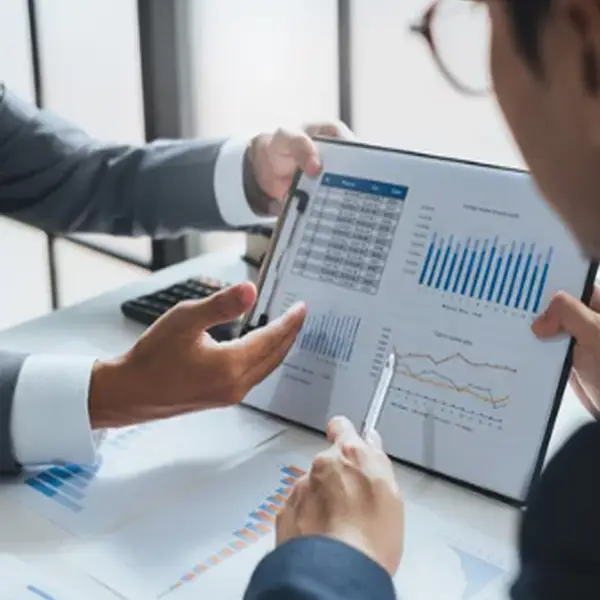 Finansinių sprendimų pristatymas verslo vadovui.